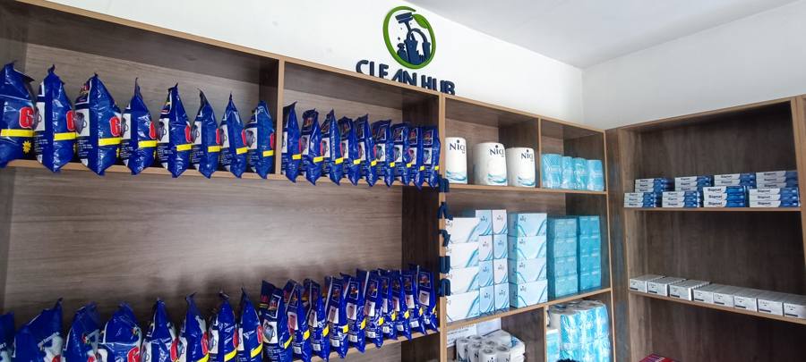 Inside the CleanHub shop in Addis Ababa